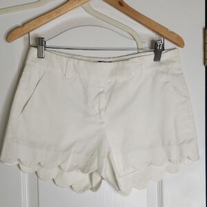 J. Crew Cream Scalloped Shorts, size 2